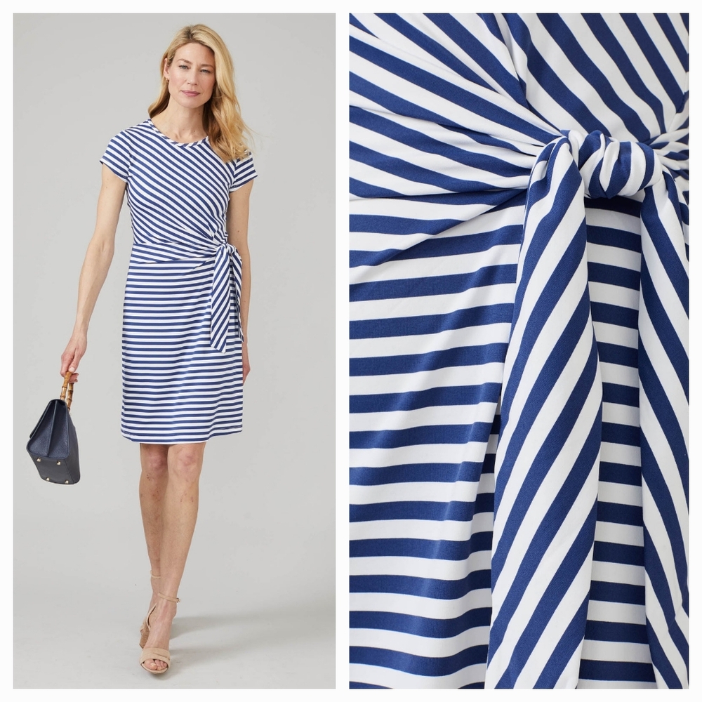 ❤️J. McLaughlin Blue and White Tie Front Sheath Dress. FIRM PRICE❤️